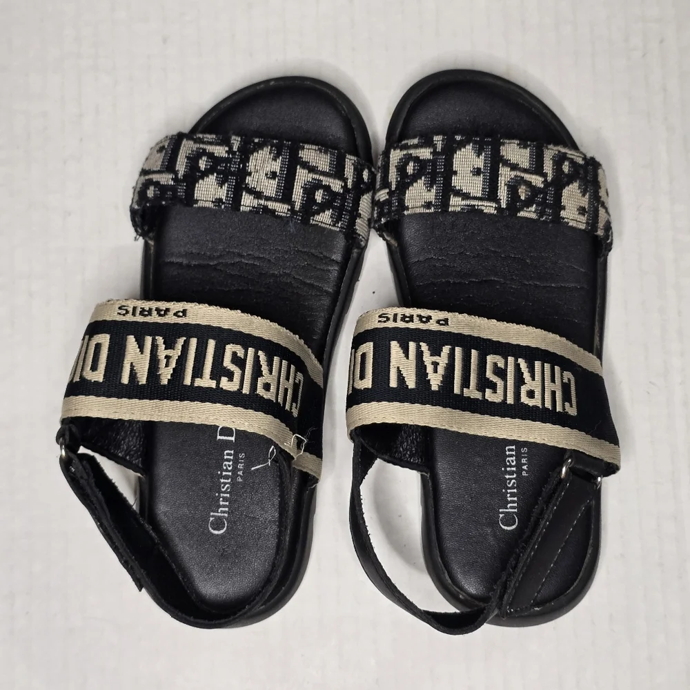 Dior Kids Sandals Size 30 Oblique Monogram Toddler Girls Luxury Shoes - Picture 11 of 14